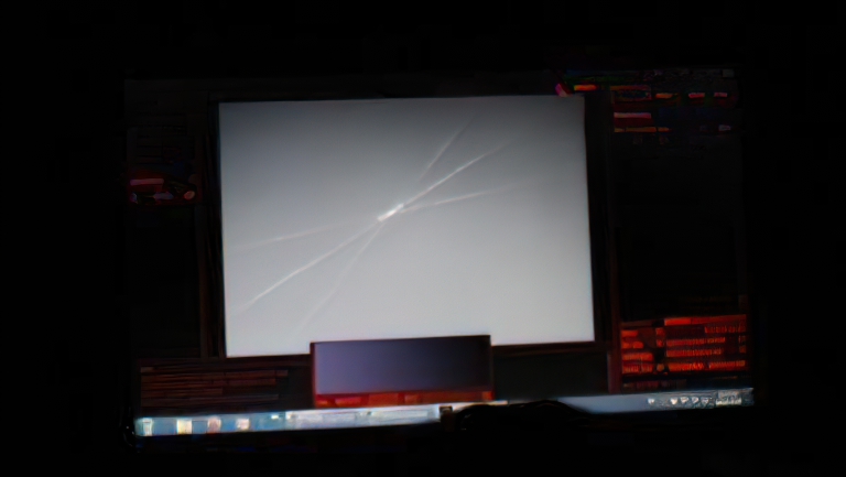 The diffraction spike pattern from a bright star using a Bahtinov mask.